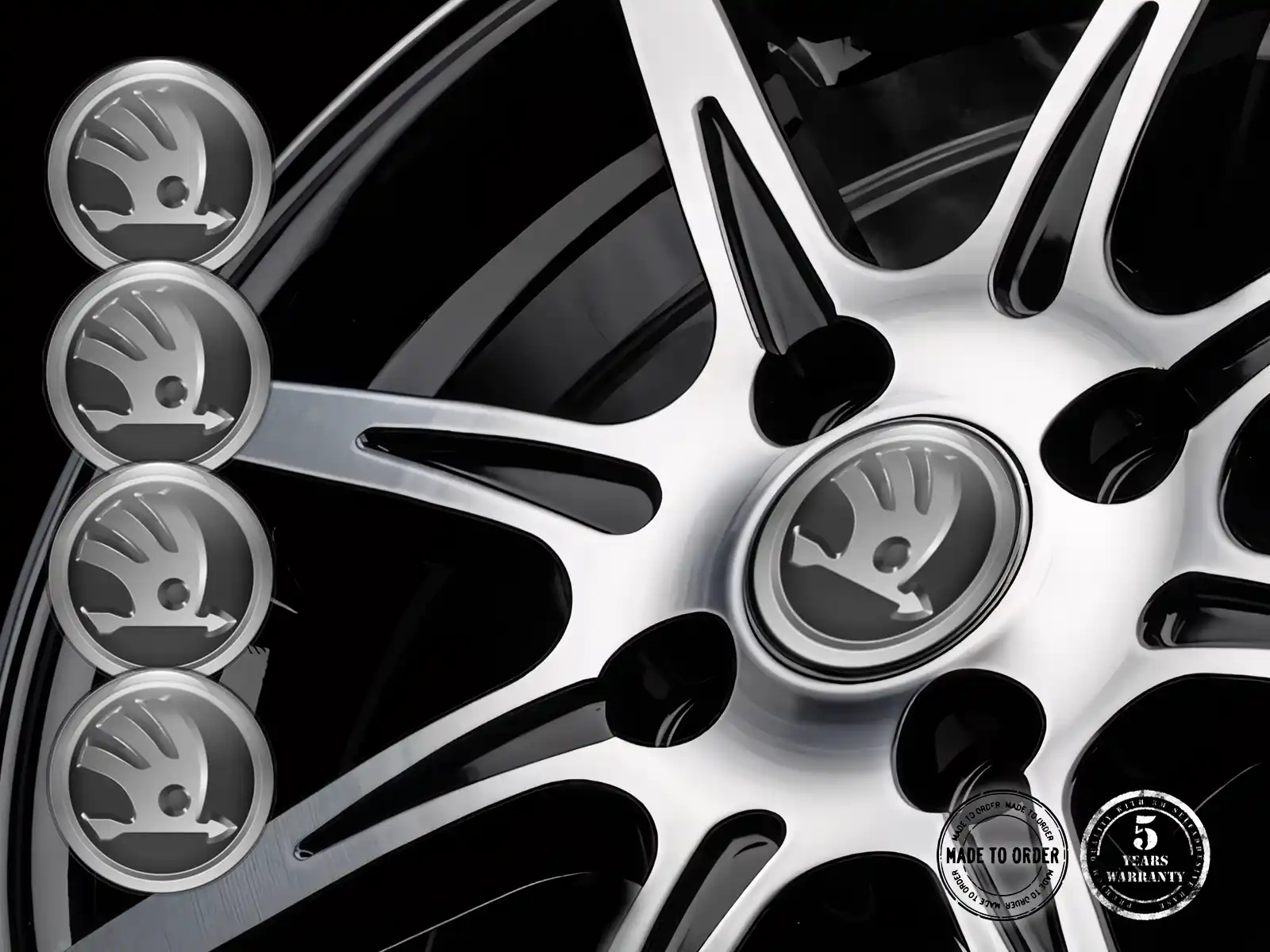 Skoda Radplaketten Stil Premium-Epoxy-Aufkleber